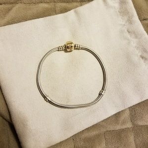 Pandora Bracelet 14kt Gld & Sterling